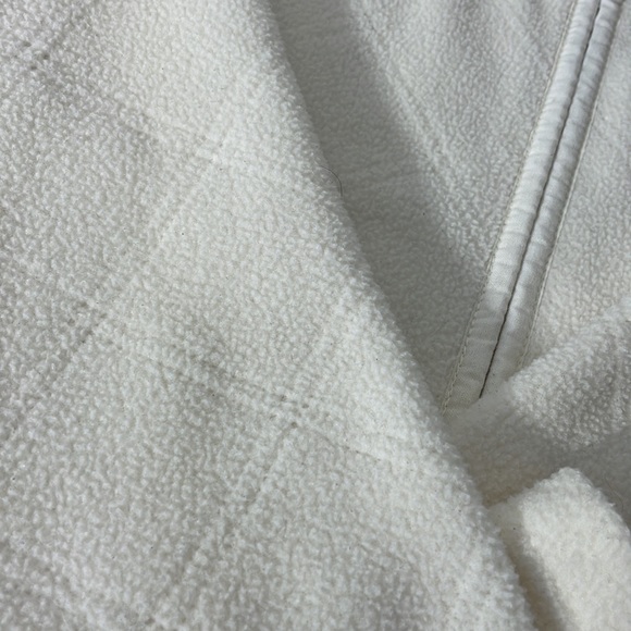 Ivory White Fleece Zip Front Lightweight Cardigan Jacket Blazer - Picture 12 of 13